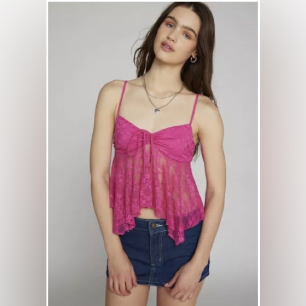 Urban Outfitters Hot Pink Lace Camisole